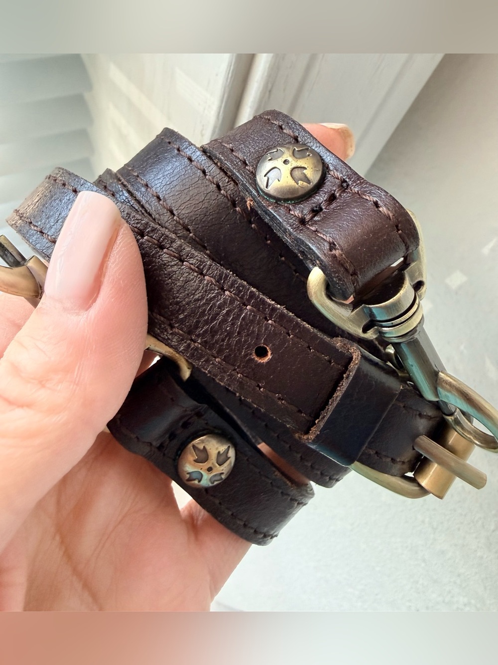 Patricia Nash | Chocolate Brown Leather Strap |Adjustable Replacement Crossbody